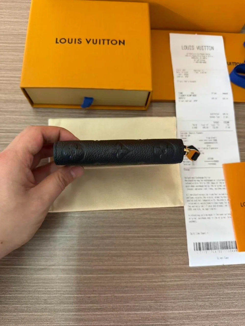 Louis Vuitton Black Embossed Monogram Zip Wallet